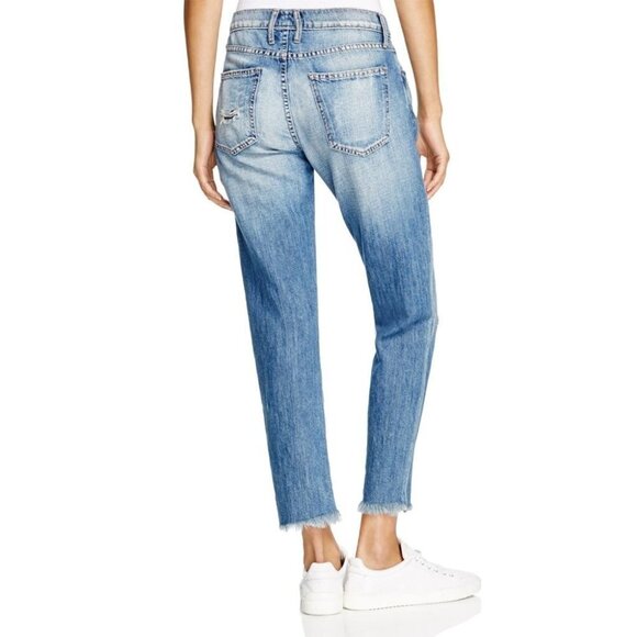 Current/elliott Unrolled Fling Boyfriend Jeans Size 23 Light Denim - Picture 2 of 13